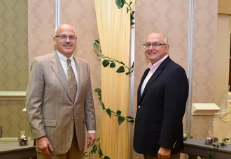 Trustee Jeff Levinson and Chancellor Frank Gornick.